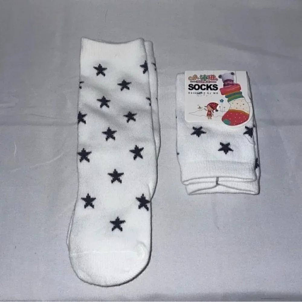 Star Print Newborn Socks Knee High Stars All over Print Casual High Boot Socks